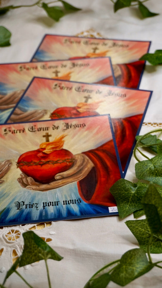 Cartes de prière Sacré Cœur de Jésus