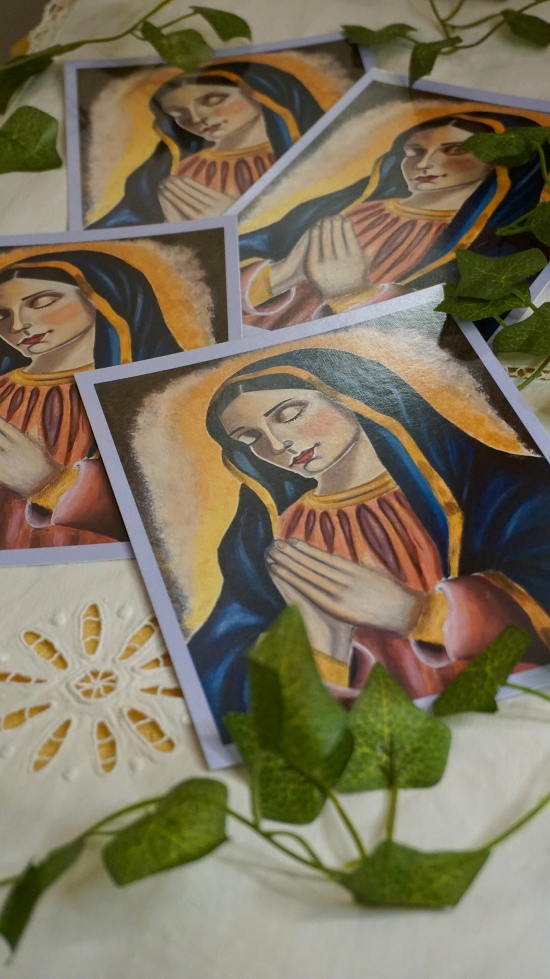 Carte de prière je vous salue Marie