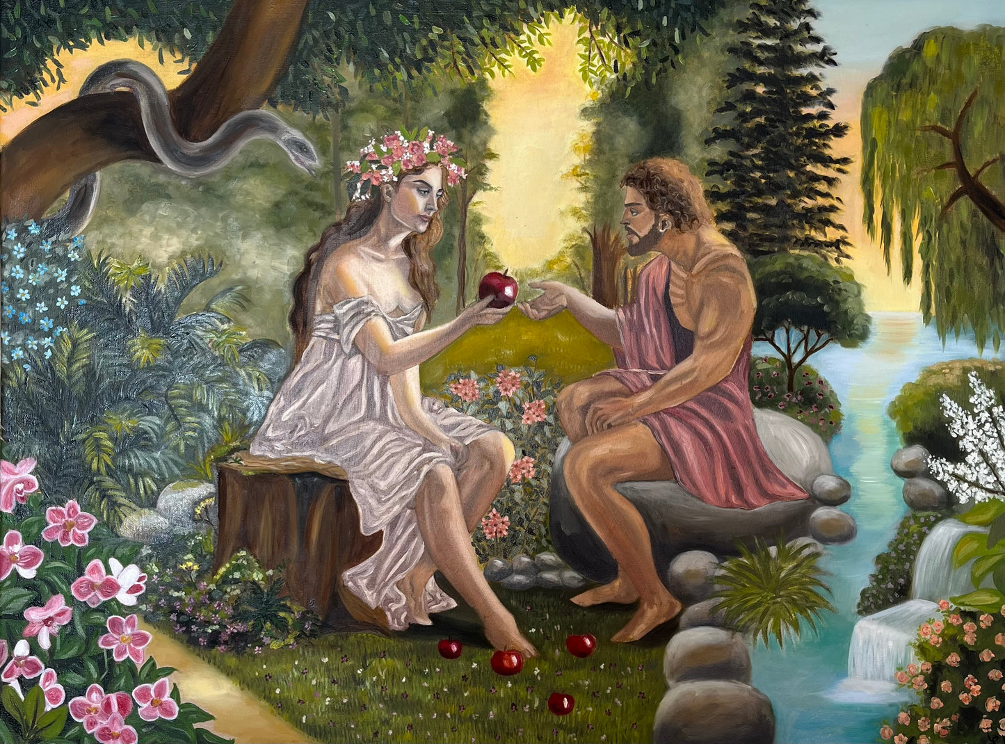 Tableau La tentation au jardin d'Eden