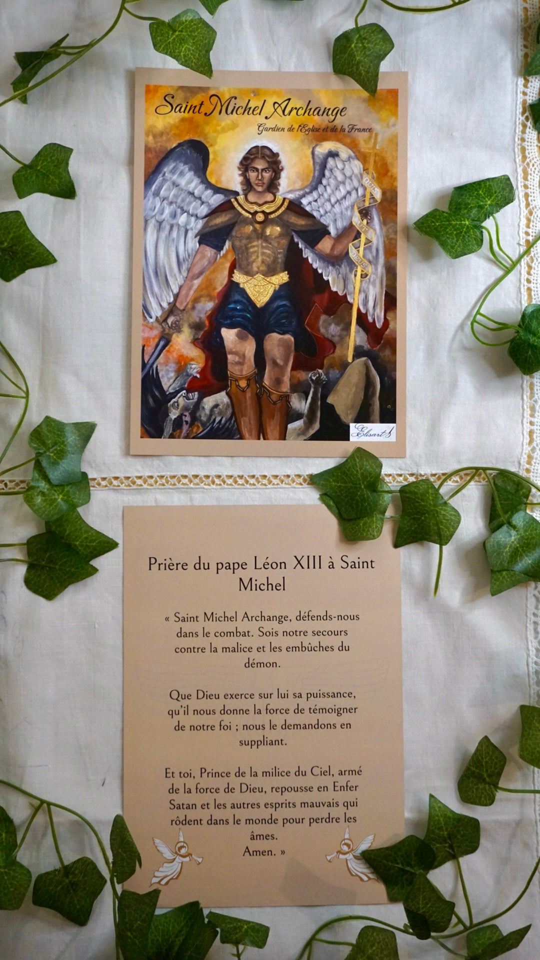 Carte de prière Saint Michel Archange
