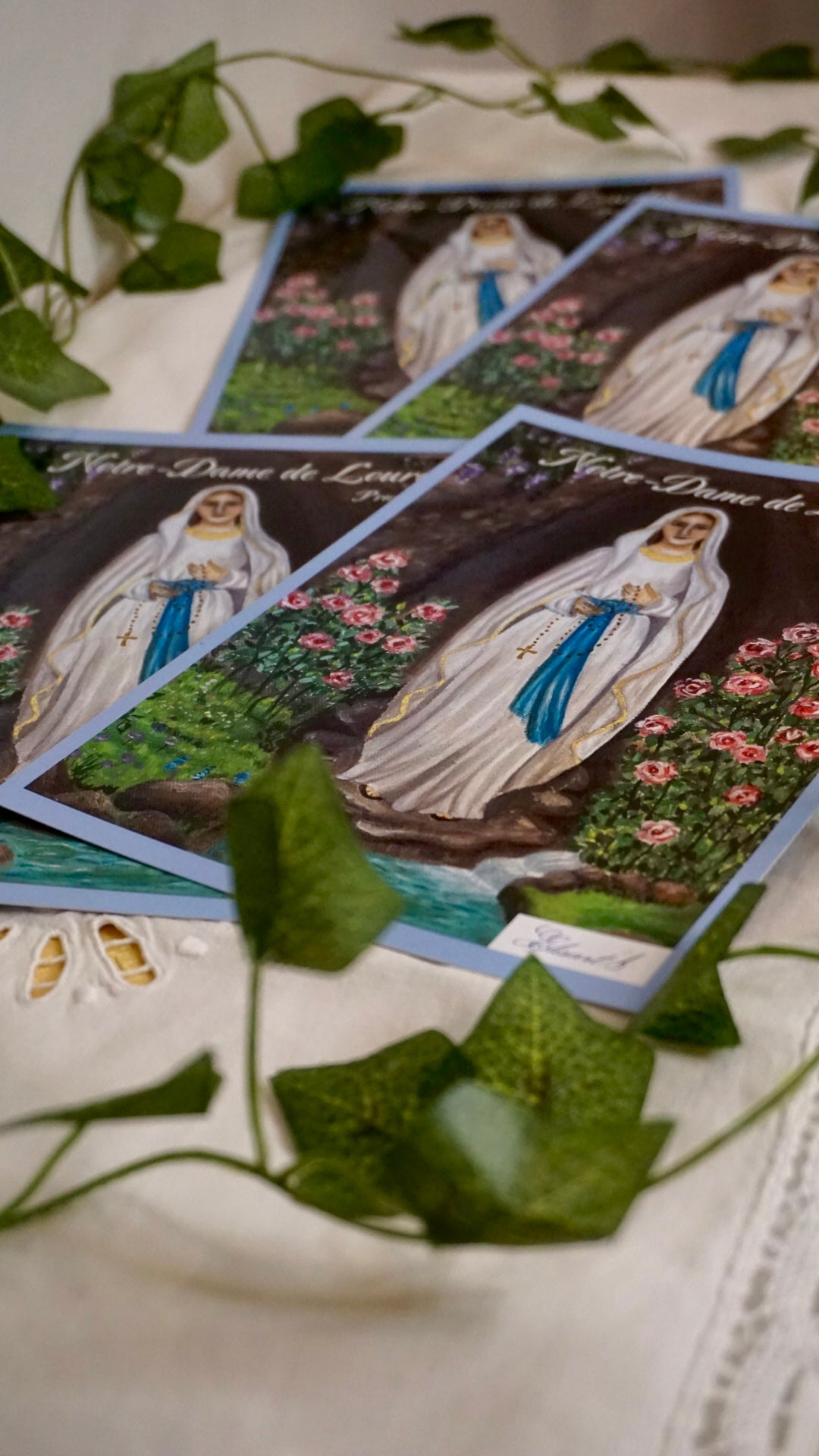 Carte de prière Notre-Dame de Lourdes
