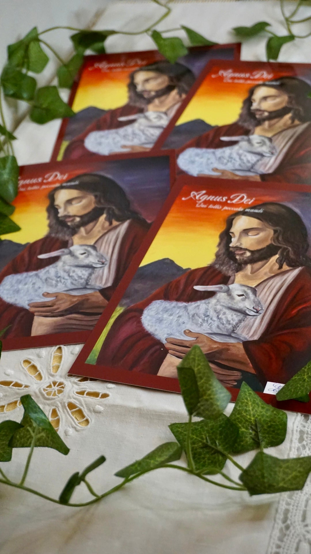 Carte de prière Agnus Dei
