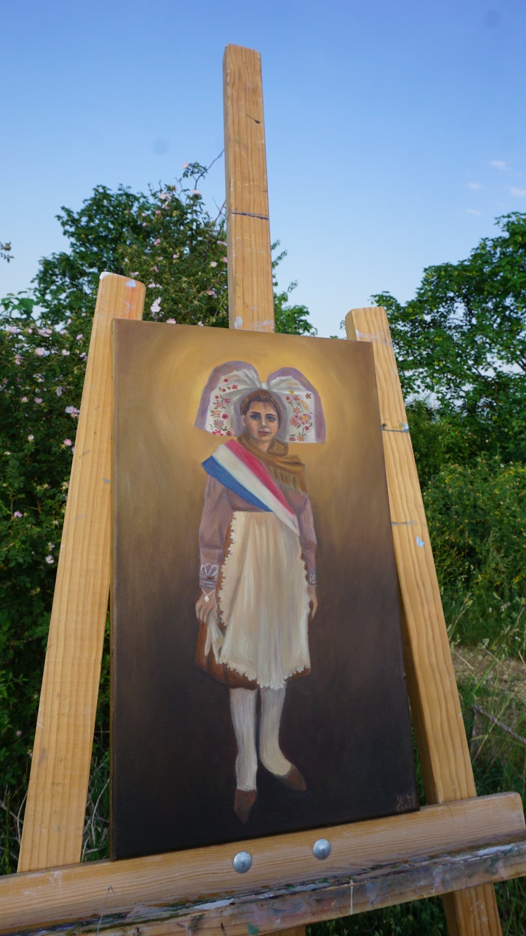 Portrait de mon arrière grand-mère en costume traditionel