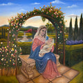 Vierge à l'Enfant au jardin de roses