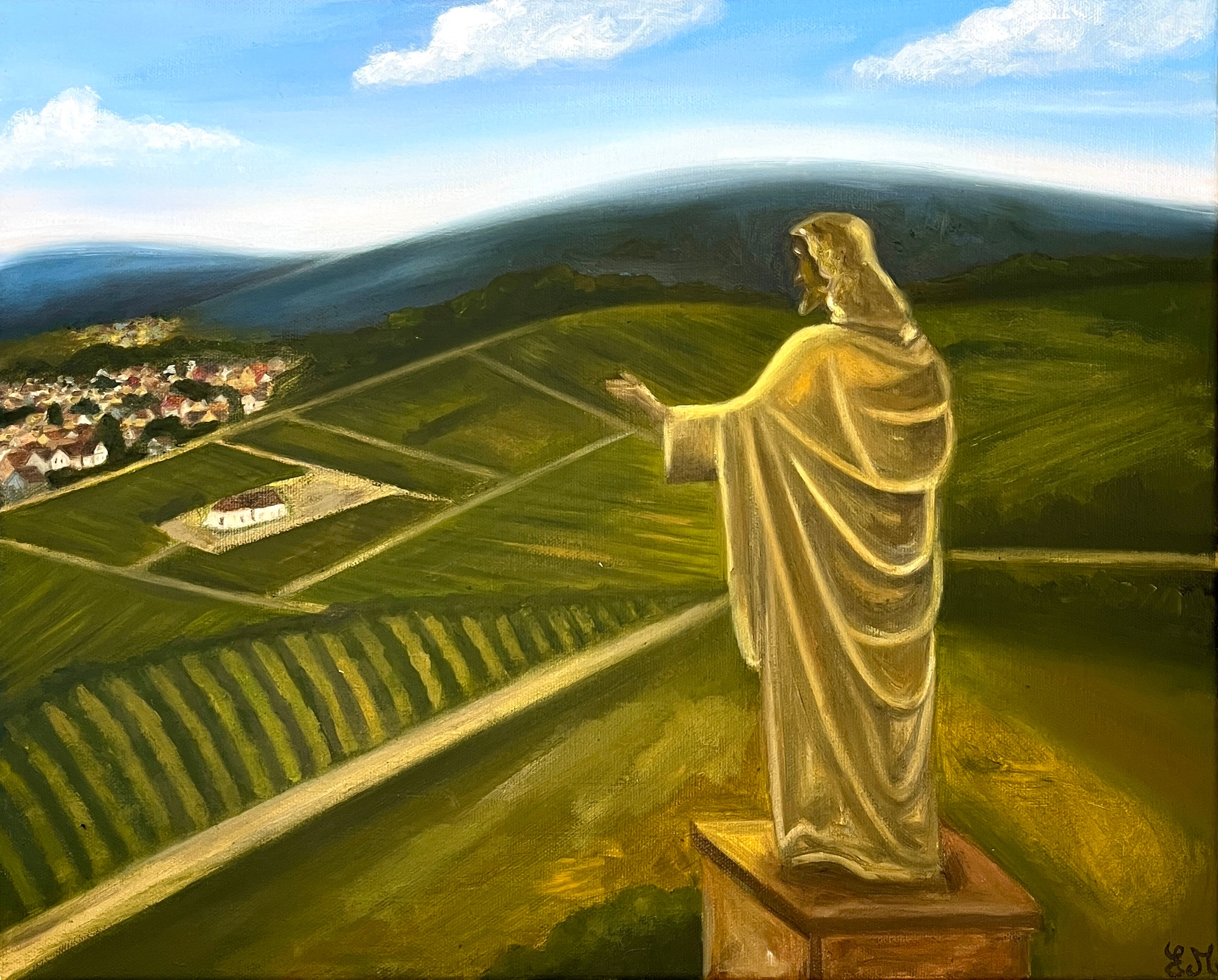 Le Christ veillant sur le vignoble alsacien