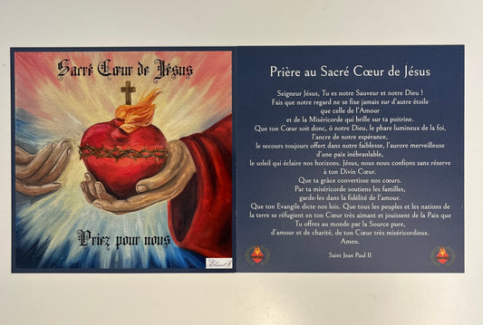 Cartes de prière Sacré Cœur de Jésus